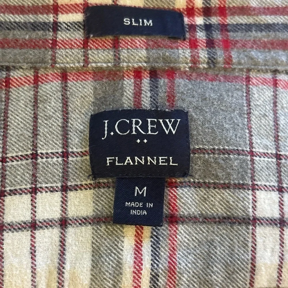 J.Crew Flannel Shirt Mens Medium Classic Fit Plaid Cotton Casual Preppy Gorpcore